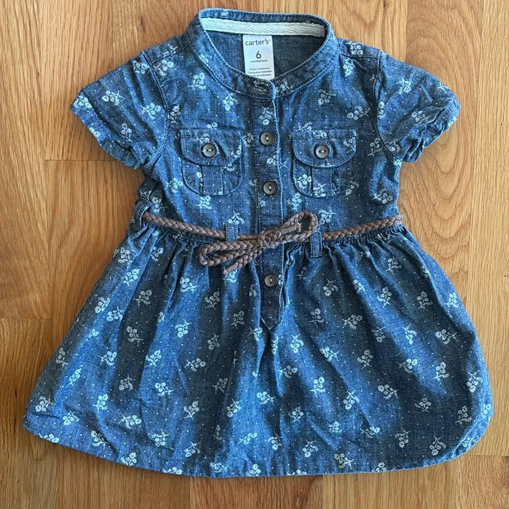 6M Carter’s Denim Floral Dress